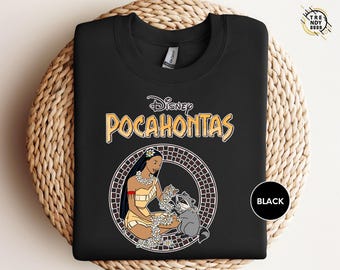 Disney Pocahontas Princess Floral Portrait Shirt, Retro Disney Pocahontas Tshirt, Disney Princess Group, Magic Kingdom