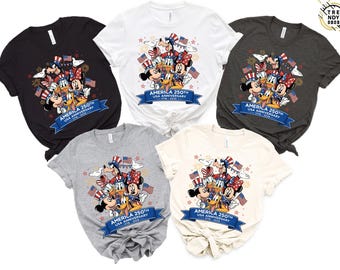 Mickey and Friends America Shirt, Comfort Colors Disneyland 2026 Shirt, Disney 250 Celebrates America Tee, Disney Trip