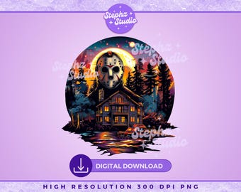Camp Crystal Lake Halloween PNG - Jason - Friday - Killer - Horror Movie Club - Halloween Sublimation - Halloween PNG - Characters - Spooky