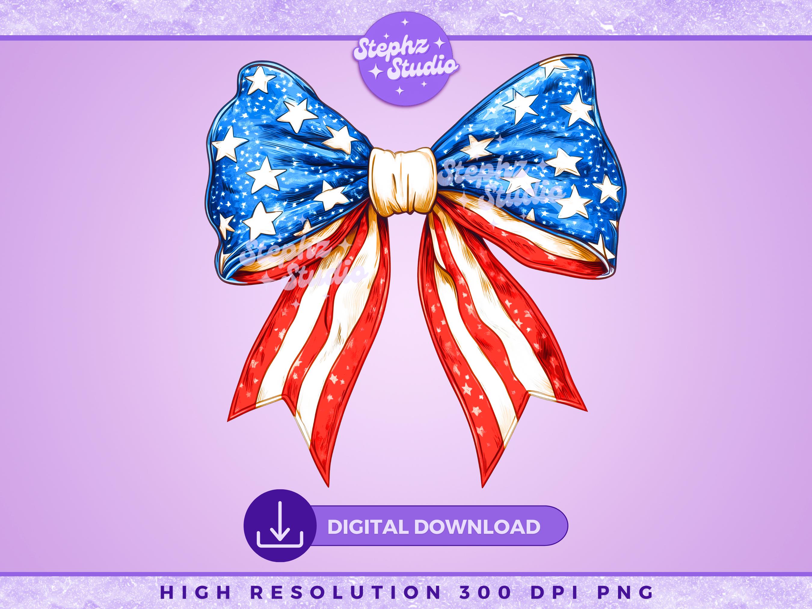 American Coquette Bow PNG - 4th of July - Freedom - American Flag ...