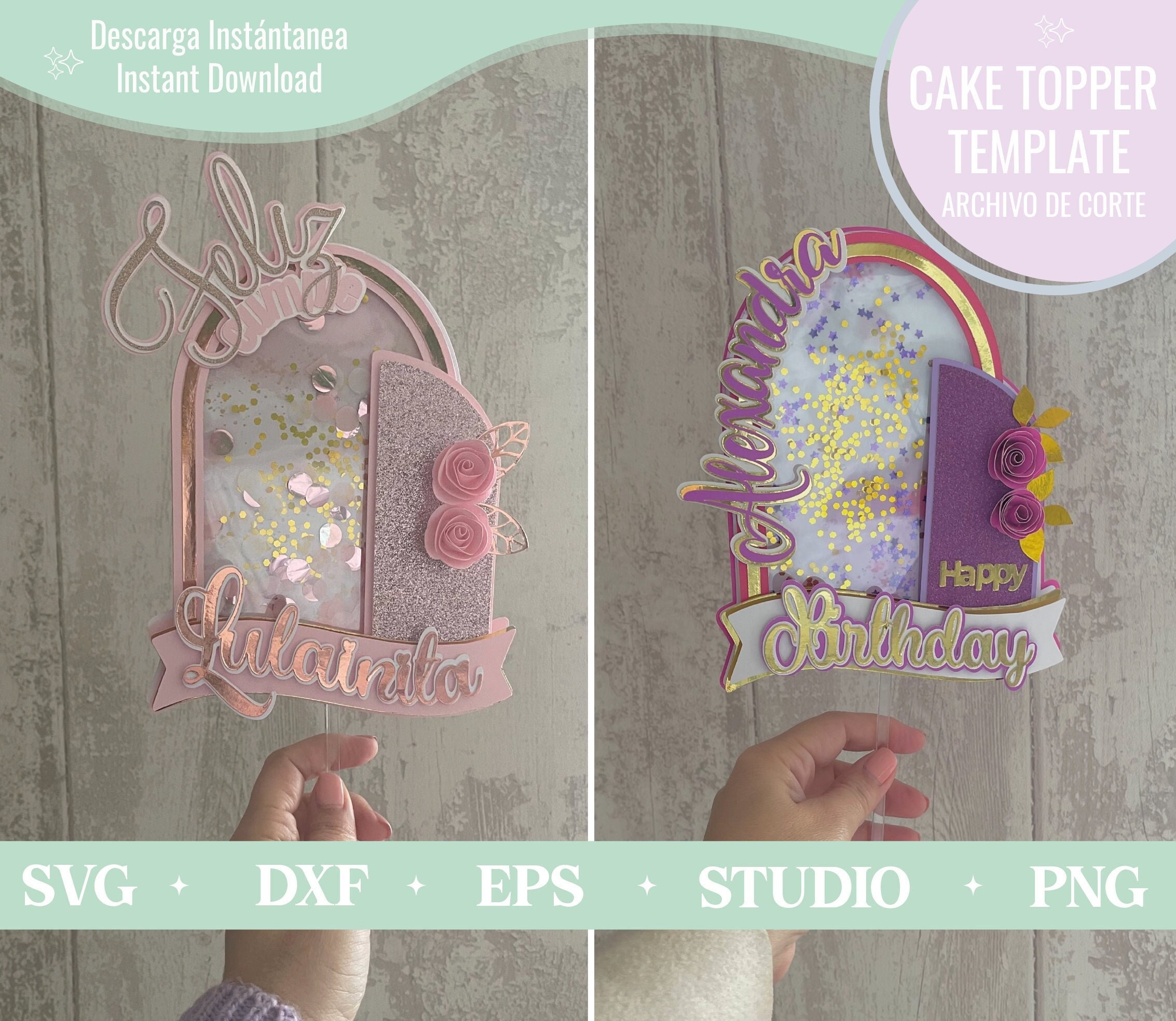 Caketopper Template Happy Birthday Template Cake Topper Etsy