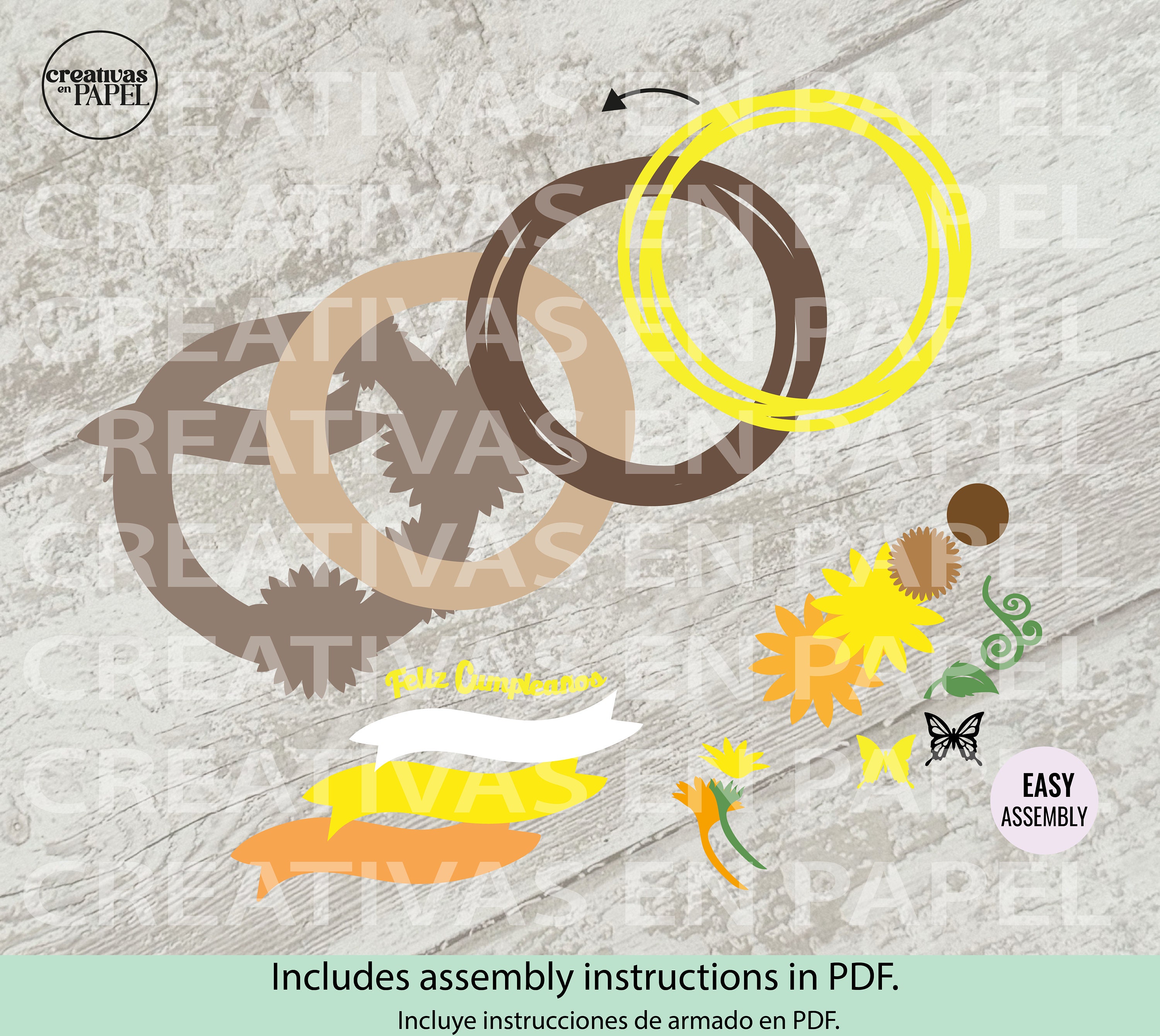 Sunflowers Cake Topper Birthday Svg, Studio, Ai, Birthday Sunflowers