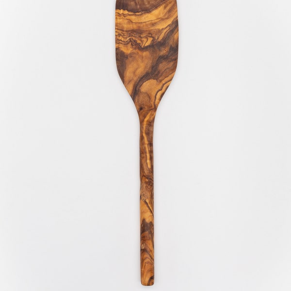 Olive Wood Round Handle Flat Spatula Turner