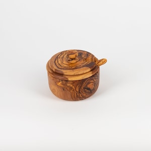 Olive Wood Sugar Bowl with Free Spoon