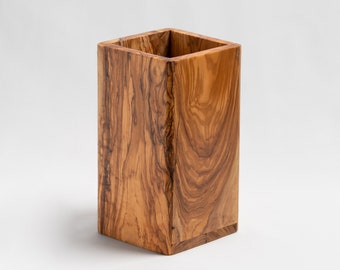 Small Olive Wood Cooking Utensil Holder