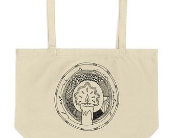 Reusable Gift Bag | Christmas Tote | Minimalist Hand Drawn Illustration | Fabric | Ecofriendly