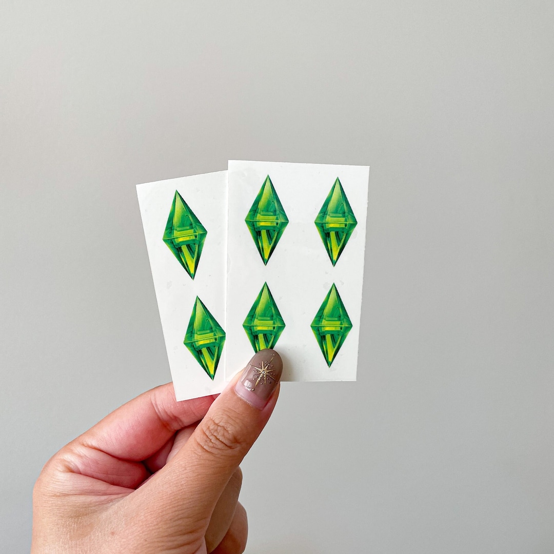 Plumbob Temporary Tattoogreen Crystal Tattoo4 Pcsthe SIMS Etsy