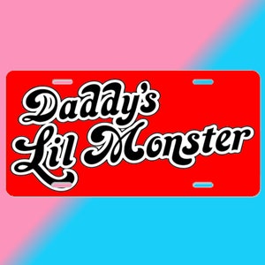 Daddy's Little Monster Aluminum License Plate