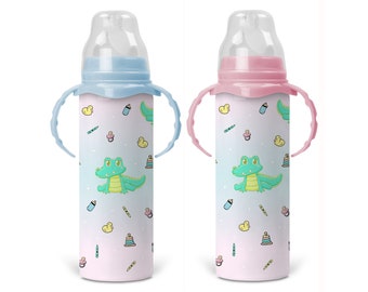 Baby Alligator Bottle - Includes Removable Sippy Handles