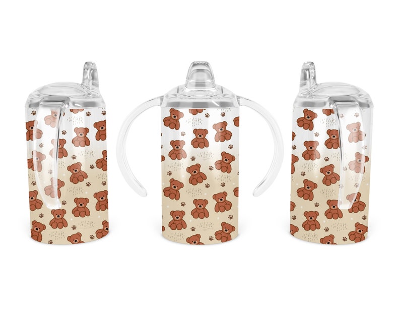 Teddy Bear Sippy Cup 12 Oz Double Walled Stainless Steel Etsy