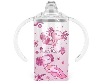 Personalized Axolotl Cup - Twelve Oz Double Walled Stainless Steel Tumbler Includes Your Choice of Lid