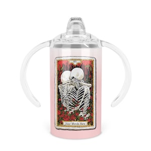 The Lovers Sippy Cup - 12 Oz Double Walled Stainless Steel Tumbler Includes Sippy Handle Lid