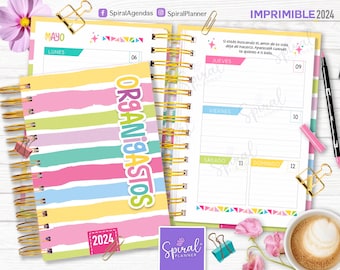 Agenda 2024 Organigastos / Organigastos / printable agenda / agenda in Spanish / home planner / Organized live planner 2024 / Organized