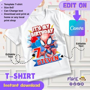 party boy, tshirt spidey, spidey friends, Tshirt template spidey, Archivo PNG, spidey theme, party spidey, invitation spidey imagen 2