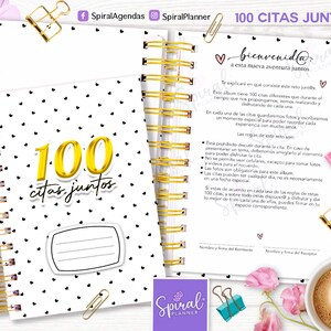 nuestras 100 citas juntos / 100 citas juntos / planneador de citas / libro de las 100 citas /  Pdf / media carta