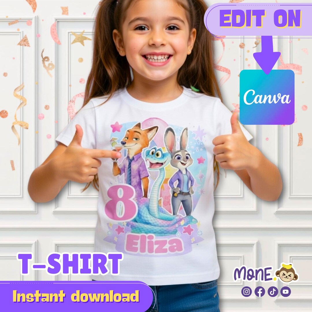 Zootopia, Fox and Rabbit, Zootopia Party, Animals Party, T-shirt ...
