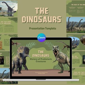 Presentazione Canva sui Dinosauri per Bambini | Modello Educativo per Scuole e Insegnanti | Presentazione Preistoria | Lezione sui Dinosauri