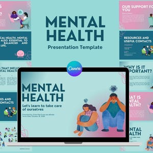 Template Presentazione Canva sulla Salute Mentale | Benessere Psicologico | Modello Professionale per Workshop, Educazione e Consapevolezza