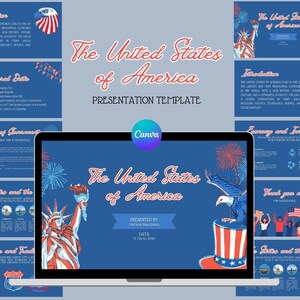 Presentazione Canva sugli Stati Uniti – Storia, Cultura e Geografia | Perfetta per Scuole, Insegnanti e Homeschooling | USA Template Canva