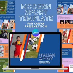 Modello Presentazione Sportiva Canva | Modello Personalizzabile per Eventi, Squadre e Coach | Presentazione Calcio Moderna e Dinamica