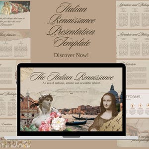 CANVA Rinascimento Italiano per Presentazione | Elegante Scrapbook | Lezione di Storia, Progetto educativo per insegnanti e studenti