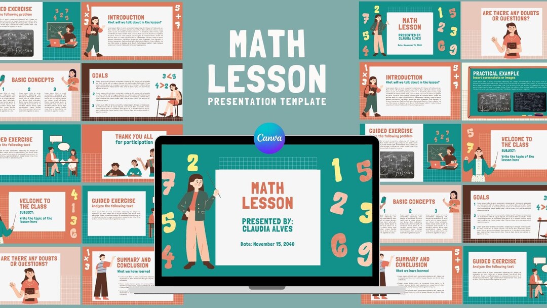 Math Lesson Presentation | Canva Template for Schools & Students ...