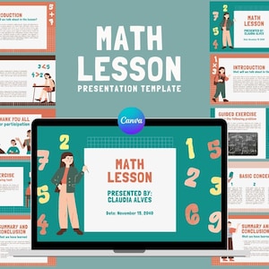 Presentazione per Lezione Matematica | Modello Canva per Scuole e Studenti | Modello per Insegnanti  Matematica | Modello Educativo Animato