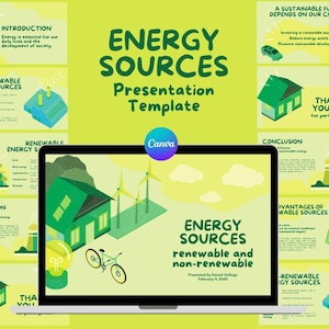 Template Presentazione Energie Rinnovabili | Modello Canva Educativo per Scuole, Sensibilizzazione Ambientale, Sostenibilità, Ambiente