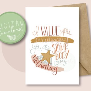 Enneagram 3 Printable Card // The Achiever Digital Print // Instant Download // Hand Drawn Enneagram Printable
