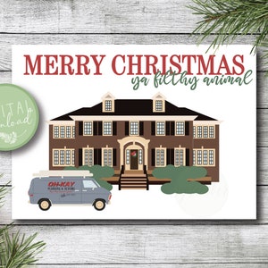 Frohe Weihnachten Ya Filthy Animal // Home Alone Karte // Digitale Weihnachtskarte // Printable Weihnachtskarte // Instant Download