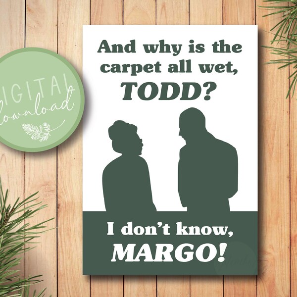 Todd Margo Card // Digital Christmas Card // Instant Download // Illustrated Greeting Cards // Christmas Vacation Card