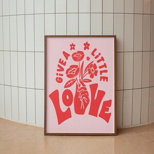 Love Wall Art Print: Retro Floral Decor (Digital Download)