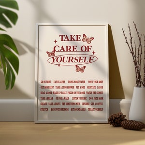 Self Care Affirmations Digital Prints Quote Print Retro Art Large Downloadable Prints Downloadable Art Prints Download Prints. image 2