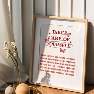 Self Care Affirmations Digital Prints Quote Print Retro Art Large Downloadable Prints Downloadable Art Prints Download Prints. image 3