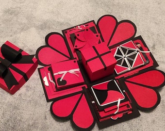 Scatola Esplodente Scatola dell'Amore Scatola Anniversario Regalo di Natale Idea Proposta Scatola Foto