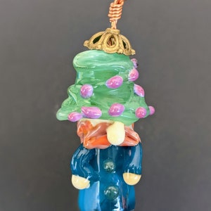 Gnome necklace blue robe, gnome pendant, garden gnome, handmade gnome, gnome necklace, gnome in hat