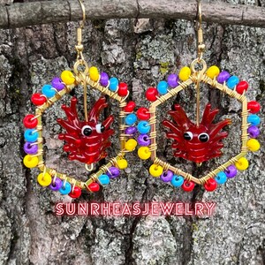 Colorful Lobster Dangle Earrings
