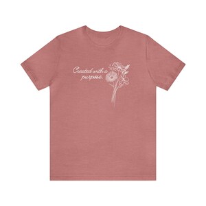 Created with a purpose shirt, esther biblical story, inspirational gifts, scripture faith filled gifts and favors