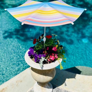 cheap vase to go around patio umbrella Tbpro Planter 2pcs Umbrella Planter Gray 11.41 * 11.41 * 4.72 inch Weatherproof with Drainage Holes Half-Circle Planter Pots with Umbrella Rod Hole for Patio Table : Patio, Lawn & Garden Umbrella Base Gallickan Plants Shade Umbrella, Adjustable