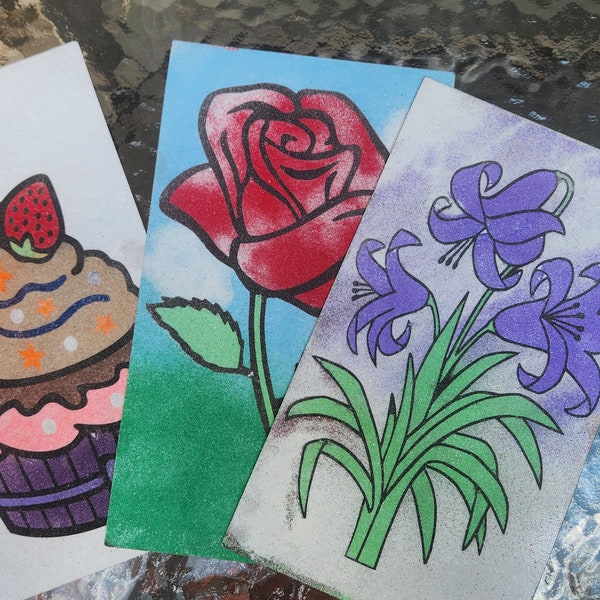 Rose and Lilly. SAND ART Color your picture with sand