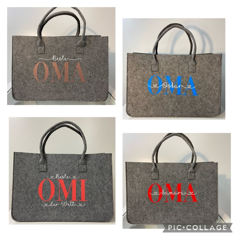 XXL Filztasche mit Wunschtext personalisiert Bild 5