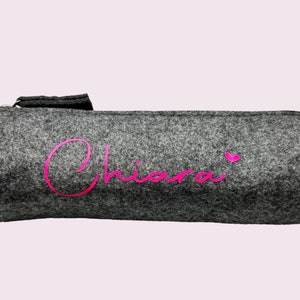 Felt pencil case personalized in light gray image 9