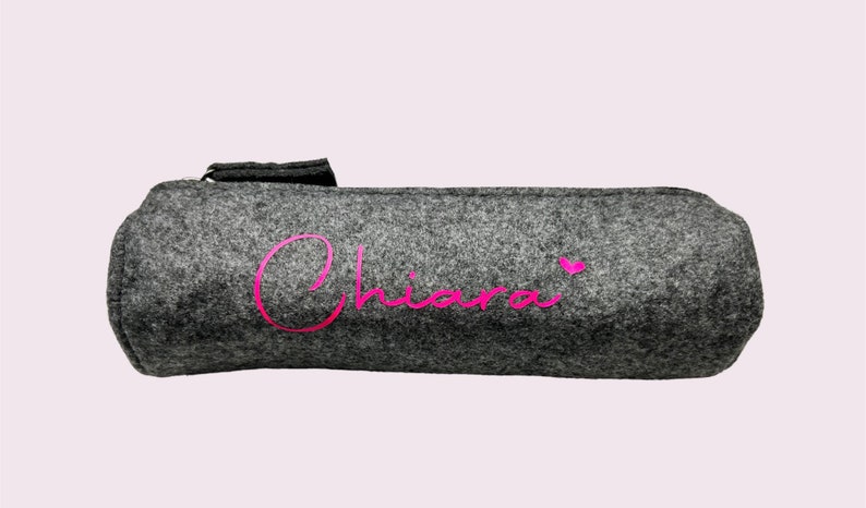 Felt pencil case personalized in light gray image 9