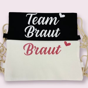 Personalisierte JGA Beutel Junggesellinnenabschied Turnbeutel Bride & Team Bride Hochzeit JGA Geschenk Braut Brautjungfern Bild 3