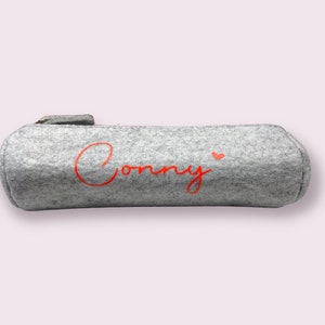 Felt pencil case personalized in light gray image 8