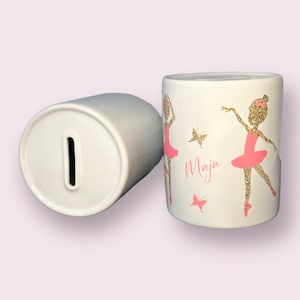 Spardose Personalisiert  | Ballerina | Ballett | Sparschwein | Wunscherfüller | Geschenk | Geburt | Geburtstag | Kinder |