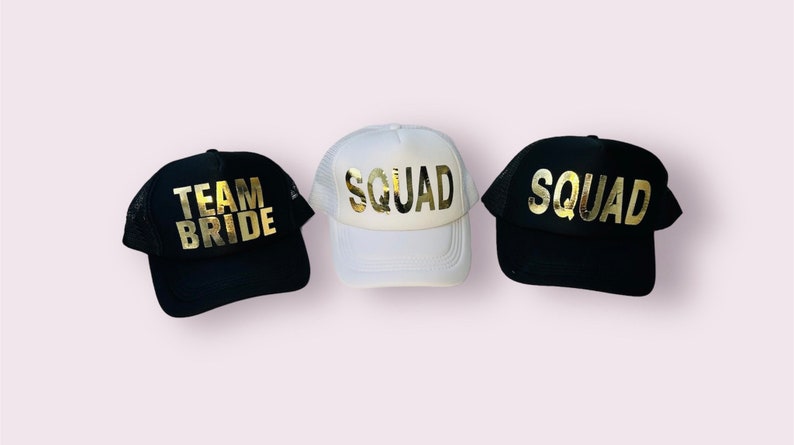 JGA baseball cap Bachelorette party Bride & Team Bride Squad JGA equipment Wedding image 2