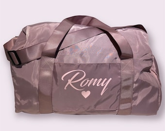 Sporttasche | Reisetasche | Weekender mit Namen personalisiert | Rosé + Schwarz