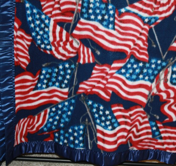 American Flag, Stripes and Stars, Red White and Blue, Adult Fleece