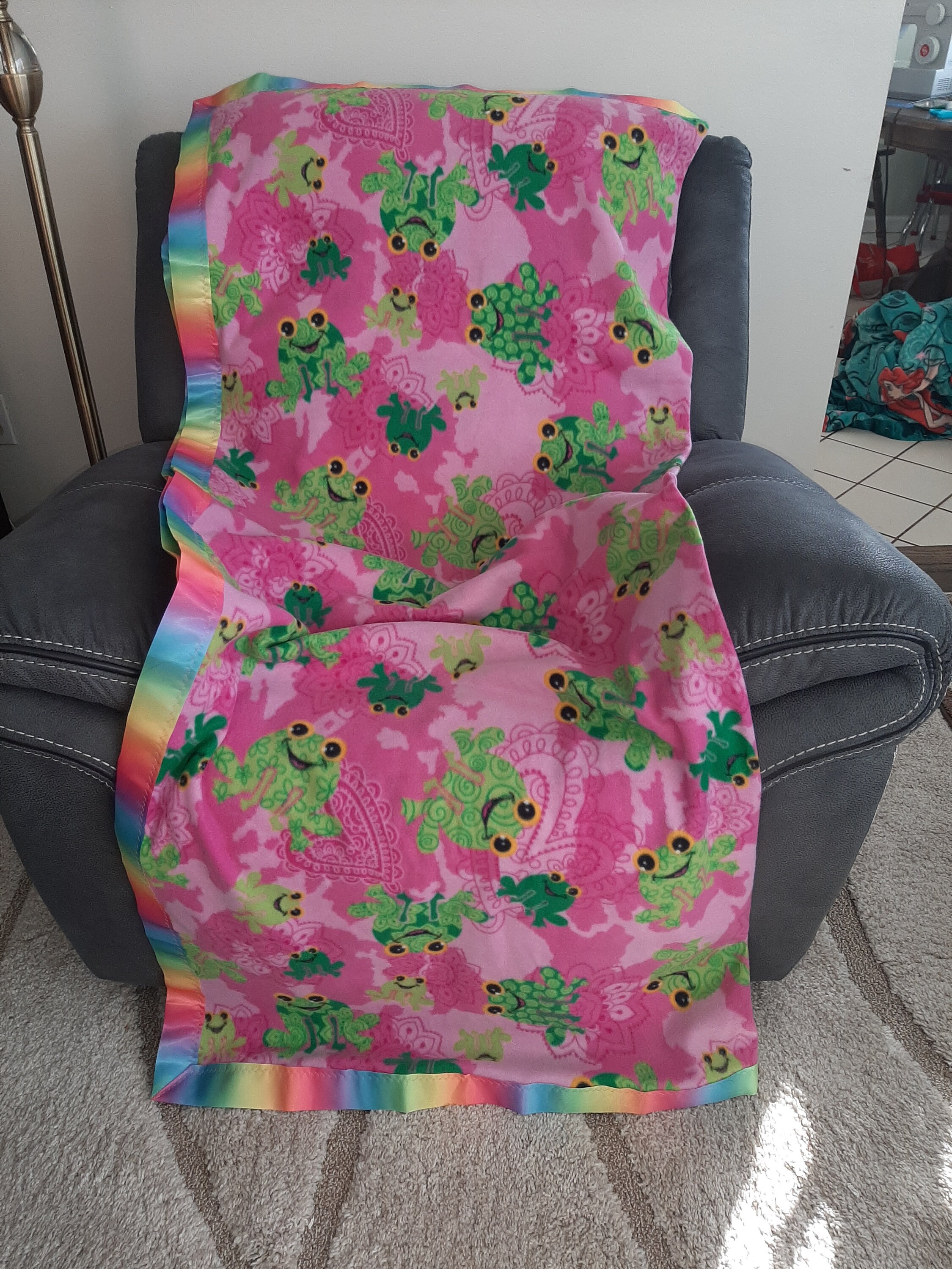 Frog Fleece Blanket Etsy UK
